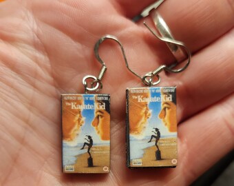 The Karate Kid vhs- Retro Movie Jewelry - VHS Memorabilia- Dangle Earrings