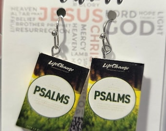 PSALMS minibook earrings, Gifts for all Occasions, Bible Study Accessories