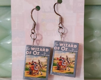 Wizard of Oz Jewelry- Mini book Earrings, Birthday gift idea for her