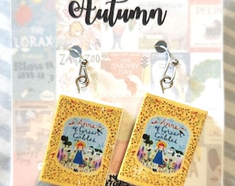 Tiny Book Earrings , Anne of Green Gables bookish jewelry, Easter Host gift idea for her