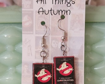 Ghostbusters, Mini-VHS Earrings, 90s Movie Charms, Halloween Theme Party