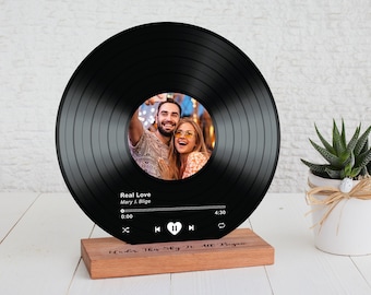 Custom acrylic photo cover LP gift, custom song gift for women, personalized plaque Valentine&#39;s Day gift