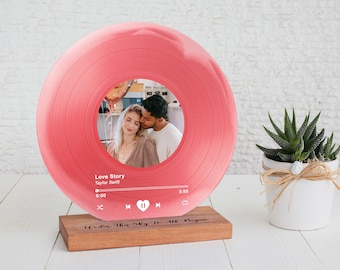 Custom Music Board: Anniversary Gift - Romantic Gift for Couples - Gift for Him - Photo and Music - Engagement Gift