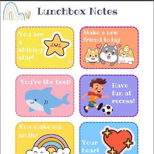 Lunch Box Notes – Supportive and Meaningful Notes for Kids, Positive Affirmations and Encouragement for School Lunches
