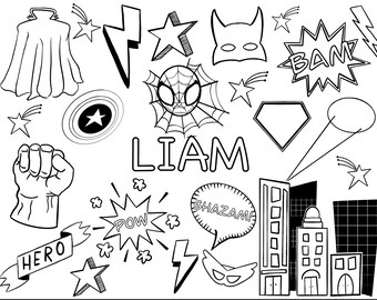 Personalized Coloring Poster - Superhero