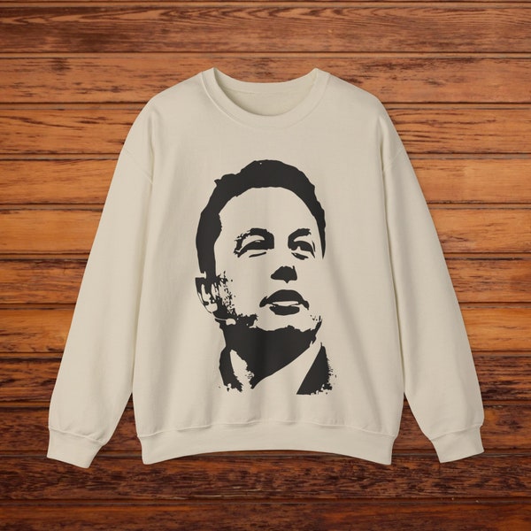 Sweat-shirt unisexe silhouette Elon Musk, col rond à emblème tech cool, tenues décontractées, idée cadeau geek
