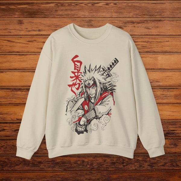 Jiraiya Anime Sweatshirt - Unisex Japanese Streetwear, Cozy Fandom Pullover, Unique Otaku Gift