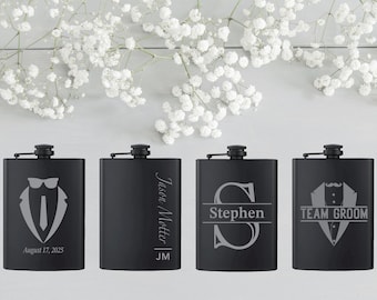 Custom Engraved Stainless Steel Flask – Personalized Wedding Gift