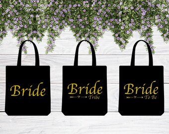 Personalized Bridal Tote Bag – Custom Cotton Canvas Wedding Accessory