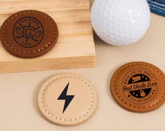 Personalized Leather Golf Ball Marker | Engraved Golf Gift