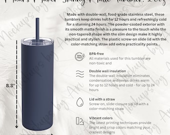 Tumbler Size Chart & Product Features Guide (Digital Download)