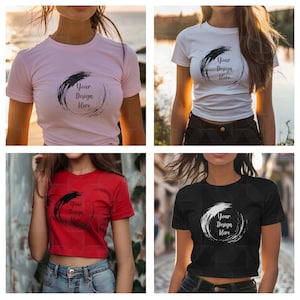 Gildan 5000B Baby Tee Mockup Bundle: Y2K Crop Top (Digital Download)