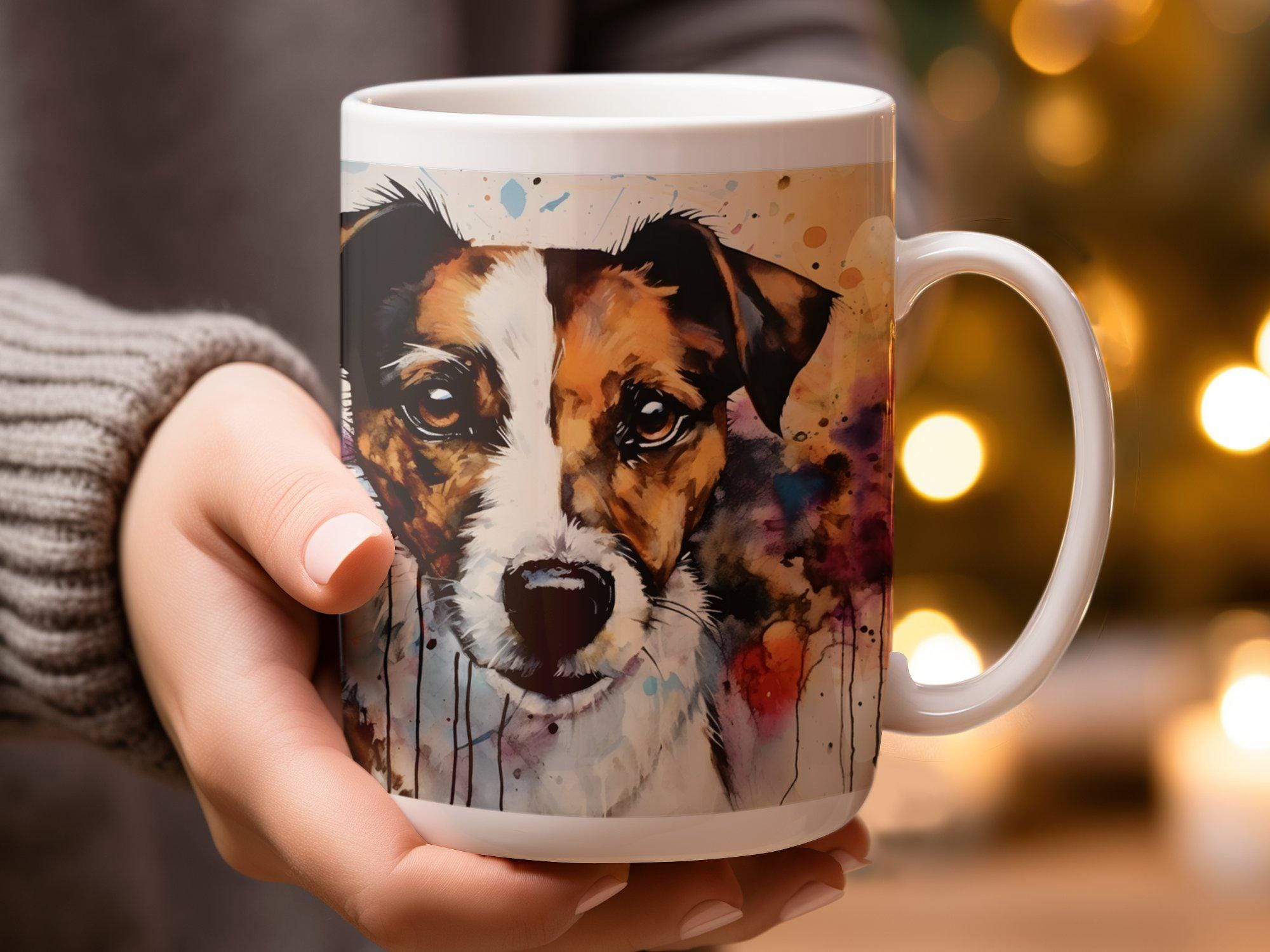 Tazza In Porcellana Fine 0,4 L – Jack Russell Dentro E Fuori – Regalo Per Amanti Dei Cani