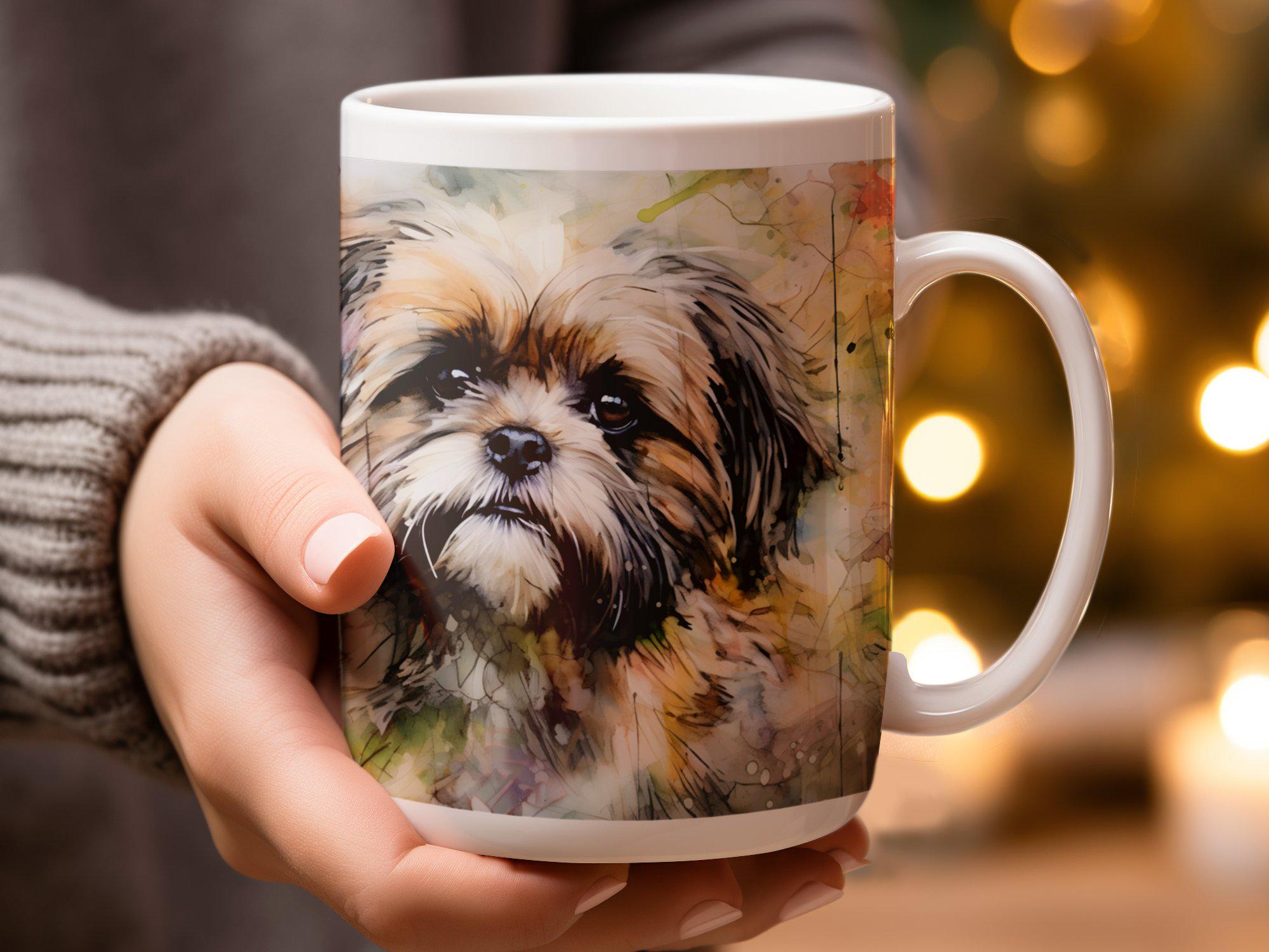 犬のストライプマグカップアート 犬アートマグカップ：愛らしい子犬のイラスト、ペット愛好家へのギフト