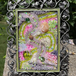 Dragonfly beaded embroidery art home decor