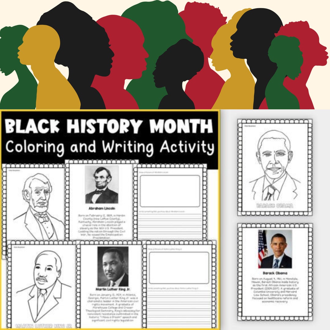 Black History Coloring Pages Activity Writing Workbook Black History ...