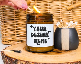 Printify Candle Mockup, Clean Candle Mockup, Lumient Candle Mockup, Lifestyle Candle Mockup, Amber Candle Mockup, Printify Soy Candle 9 oz