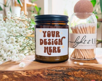 Printify Candle Mockup, Clean Candle Mockup, Lumient Candle Mockup, Lifestyle Candle Mockup, Amber Candle Mockup, Printify Soy Candle 9 oz
