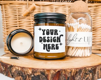 Printify Candle Mockup, Clean Candle Mockup, Lumient Candle Mockup, Lifestyle Candle Mockup, Amber Candle Mockup, Printify Soy Candle 9 oz
