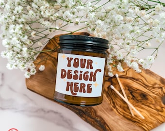 Printify Candle Mockup, Clean Candle Mockup, Lumient Candle Mockup, Lifestyle Candle Mockup, Amber Candle Mockup, Printify Soy Candle 9 oz