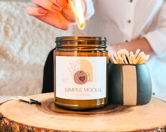Printify Candle Mockup, Clean Candle Mockup, Lumient Candle Mockup, Lifestyle Candle Mockup, Amber Candle Mockup, Printify Soy Candle 9 oz