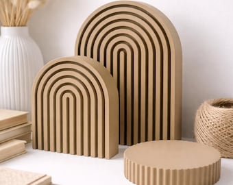 Boho Arch Photo Props, 3D Printed Product Photography Props, Neutral Aesthetic Arches and Riser