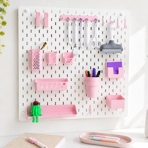 Pegboard Accessories for Ikea Skadis Hooks Holders Bins Trays for Organized Spaces for creative workspaces and DIY lovers gift