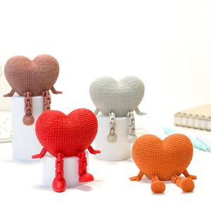 Knitted Heart Buddy Desk Decor, Cute Desktop Decor Gift, Fidget Heart Toy