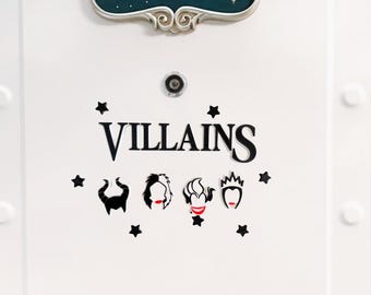 Juego de imanes de villanos de Disney Cruise, extensor de peces, regalo para Halloween, decoración de puerta para camarote de camarote, crucero de Disney, tema de Halloween, pequeño regalo