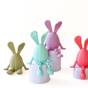 Easter desk decor Mini Bunny Egg Cute Easter Decor Articulated 3D Printed Gift for Kids & Adult Easter gift for coworker Easter office decor