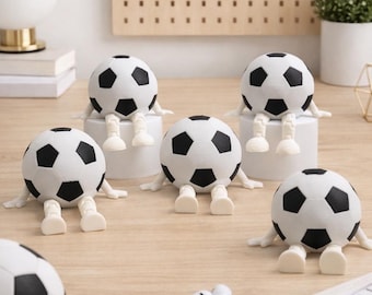 Soccer lover gift, Soccer Ball Buddy Desk Toy with Legs, 3D Printed Football Decor, Articulated figure Ball