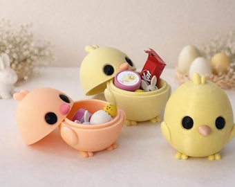 Chicken Surprise Egg Fillable Easter Gift for Kids Candy Holder Basket Stuffer for toddlers Easter Egg Hunt gift for Kids 3D Printed Chicken