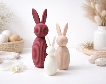 Boho Easter Bunny Decor, Modern Minimal Rabbit Figurine, Neutral Spring Home Decor, Scandinavian Style Easter Shelf Decor