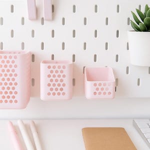 Pegboard Pen Holder Set for Ikea Skadis 3 Honeycomb Pencil Cups Personalized Pegboard Accesories gift for creatives craft room or office