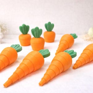 Easter Basket Stuffer Mini Carrot Expandable Fidget 3D Printed Sensory Toy Cute Stress Relief Gift for Kids & Spring Party Favors