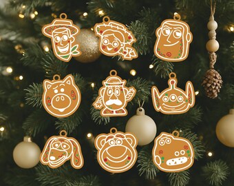 Toy Story Gingerbread Cookie Ornament, Disney Christmas Tree Decor, Woody & Buzz Holiday Ornaments