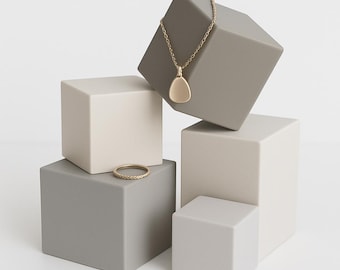 Photo Prop Cubes, 3D Printed Block for Product Photography, Minimalist Display Stand for Small Business, Minimal White Desk decor