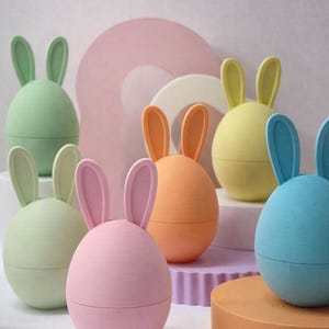 Bunny Treasure Egg Fillable Easter Gift for Kids Candy Holder Basket Stuffer for toddlers Easter Egg Hunt gift for Kids 3D Printed bunny