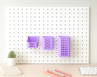 Juego de portalápices para tablero perforado con orificio circular, portalápices con forma de panal, accesorios personalizados para tablero perforado, regalo para creativos, salas de manualidades u oficinas.