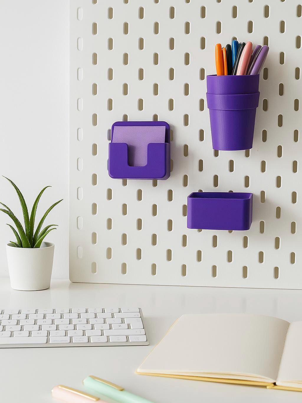 Pegboard Organizer Set for Ikea Skadis Post It Holder Pen Holder