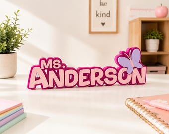 Teacher gift personalized Name Sign for desk Custom Classroom Decor Gift for Back to School Nameplate gift for  Teacher Appreciation