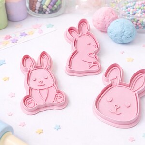 Relleno de cesta de Pascua Cortador de plastilina Cara de conejito Sello de conejito de Pascua impreso en 3D Relleno de cesta