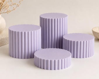 Scalloped Round Photo Prop Riser, Product Photography Display Pedestal for Flat Lay, Etsy Listing and Small Business Photos