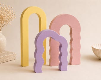 Product photography props, Arch Photo Backdrop Props, Minimal Wavy Arches for Flat Lay and Small Business Photos