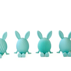 Easter Egg Minimalist Decor 3D Printed Mini Bunny Egg Modern Spring Decoration & Cute Easter Basket Stuffer