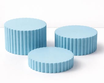 Scalloped Round Photo Prop Riser, Product Photography Display Pedestal for Flat Lay, Etsy Listing and Small Business Photos