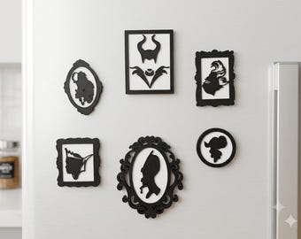 Disney Villains Magnets, Disney Cruise Door Decor, Magic Mirror Villain Silhouette Magnets, DCL Stateroom Decor, Halloween Gift