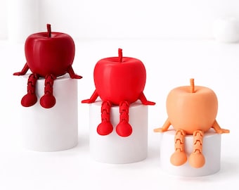 Teacher Small Gift Desk Decor 3D Printed Articulated Apple Cute Appreciation Gift for Educator Classroom Office and desk Decor Apple Buddy