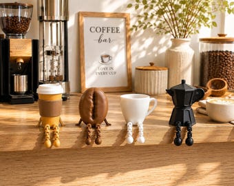 Coffee Corner Decor Set, Coffee Bar Shelf Decor, Coffee Lover Display, Tiered Tray Coffee Decorations, Espresso Station Accessories