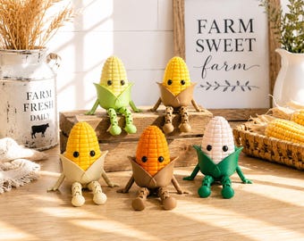 Corn Buddy Farm Decor, Cute Corn Shelf Sitter, Farmhouse Tiered Tray Decor, Country Kitchen Decoration, Fall Farmhouse Gift